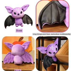 NatureMan Bat Plush Stuffed Animal Toy, Soft Huggable Doll for Kids, Halloween & Christmas Gift (Purple, 11.8inch)