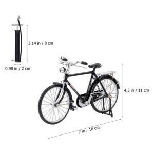 HOMSFOU Alloy Mini Bicycle with Inflator: Miniature Bike 1: 10 Bike Model Alloy Bike Miniature Bike Toy Finger Bike for Collections Bookshelf Decor