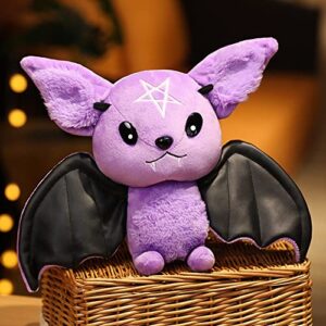 natureman bat plush stuffed animal toy, soft huggable doll for kids, halloween & christmas gift (purple, 11.8inch)