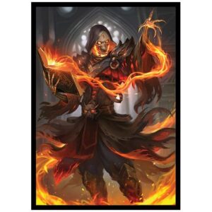 fantasy north - cinderbones - the risen flame - 100 smooth matte tcg trading card sleeves - fits magic mtg commander pokemon and other card games - playing card sleeves