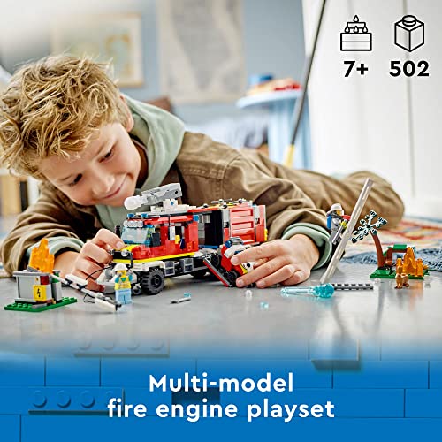 LEGO City Fire Command Unit 60374, Rescue Fire Engine Toy Set, Ultramodern Truck with Land and Air Drones, Emergency Vehicle Toys for Kids Ages 6 Plus