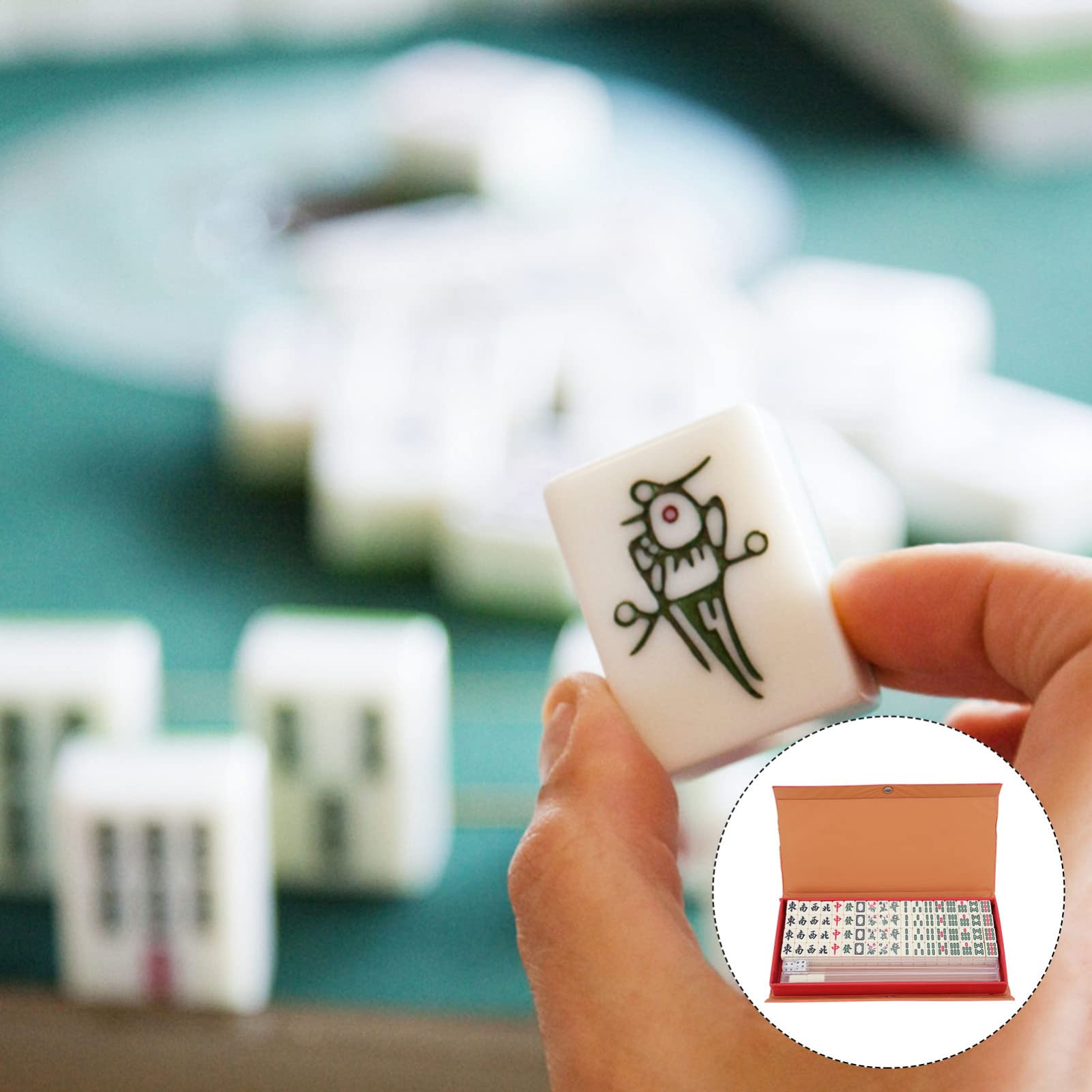 PRETYZOOM Chinese Mahjong Game Travel Mahjong Set Mahjong Board Game Mini Mahjong Travel Set Mini Mahjong Game