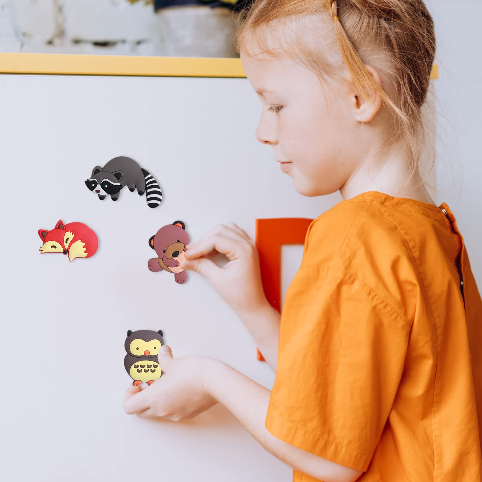 Fridge Magnets for Toddlers,Refrigerator Magnets for Kids Full Back Magnetic Rubber Kids Magnets Educational Toy Baby Magnet Gift Cute Animal Magnets