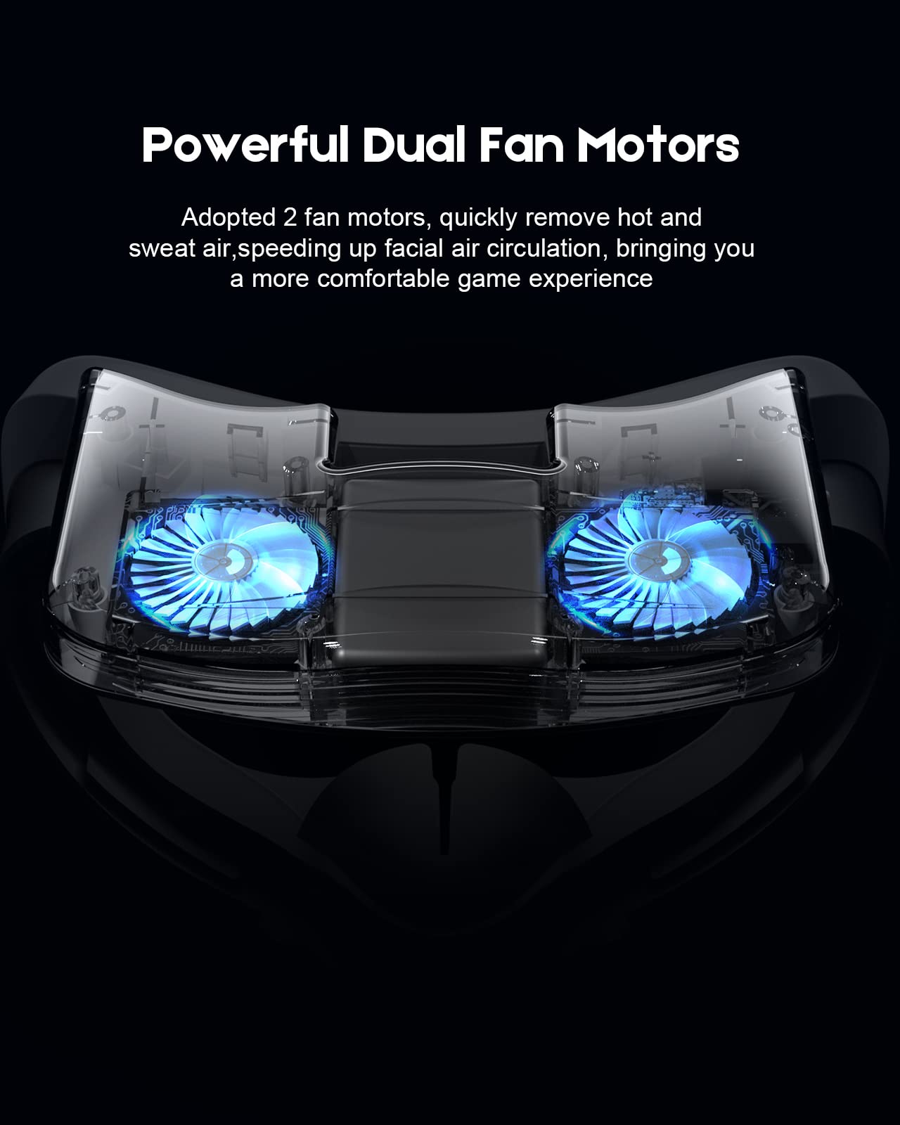 BINBOK VR Fan for Oculus Quest 2, Fitness Facial Interface Foam with Silicone Face Pad, Anti-fogging Cooling Air Circulation, Compatible with VR Accessories