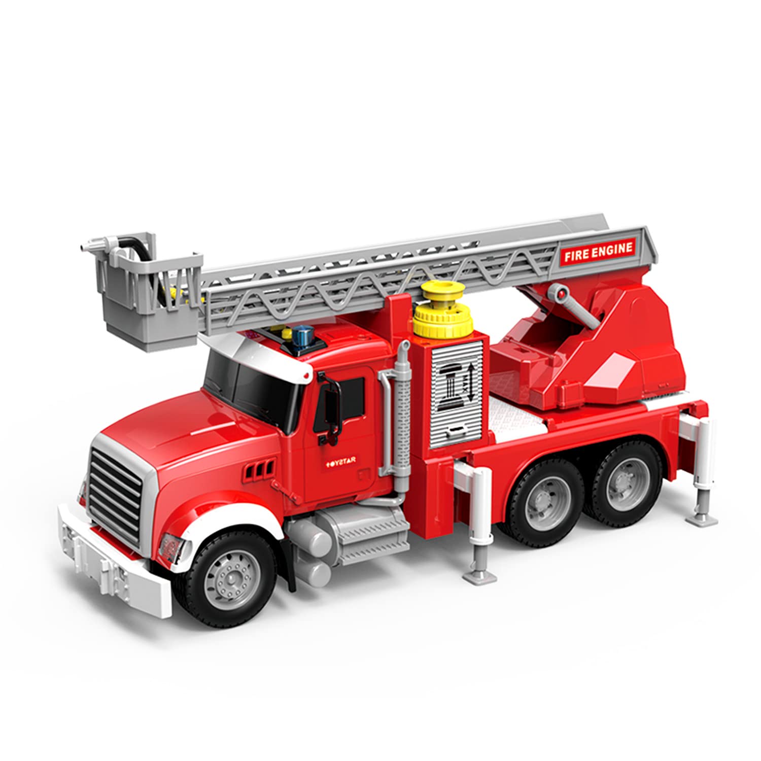 Dwi Dowellin Kids Fire Truck Toys for 3 4 5 6 Years Old Boys, Fire Rescue Vehicle with Shooting Water,Lights and Sounds