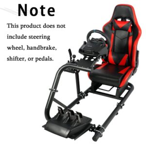 Supllueer Sim Racing Cockpit Stand with Red Playseat fit for Logitech,Fanatec,Thrustmaster, G29 G27 G920 G923 T300, Racing Simulator Cockpit Frame Racing Seat, Wheel Pedal Handbrake Not Included