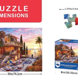 Majestic by Springbok - Mediterranean Romance 1000 Piece Jigsaw Puzzle for Adults - Escape in a Romantic Scene of a Warm Sunset on The Mediterranean Coast