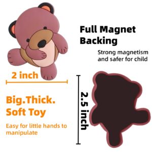 Fridge Magnets for Toddlers,Refrigerator Magnets for Kids Full Back Magnetic Rubber Kids Magnets Educational Toy Baby Magnet Gift Cute Animal Magnets