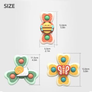 Baby Suction Cup Spinning Tops Toy, Suction Spinner Toys for Babies, Window Suction Toys for Baby High Chair Tray Bath Table Airplane Travel, Sensory Toys & Best Gift for Toddlers 1-3(Group B)