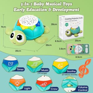 Petmundo Crawling Snail Baby Toy, Walking Tummy Time Toy for Babies Dancing Early Learning Educational Toys, Interactive Musical Light up Toys Moving Toddler Kids Infants (Green)