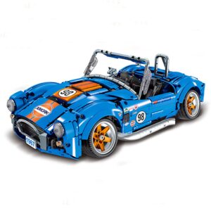 audio technics sports car for lego ford mustang shelby cobra 427, 1/10 technics racing car building bricks, compatible with lego technic, 1816 pcs