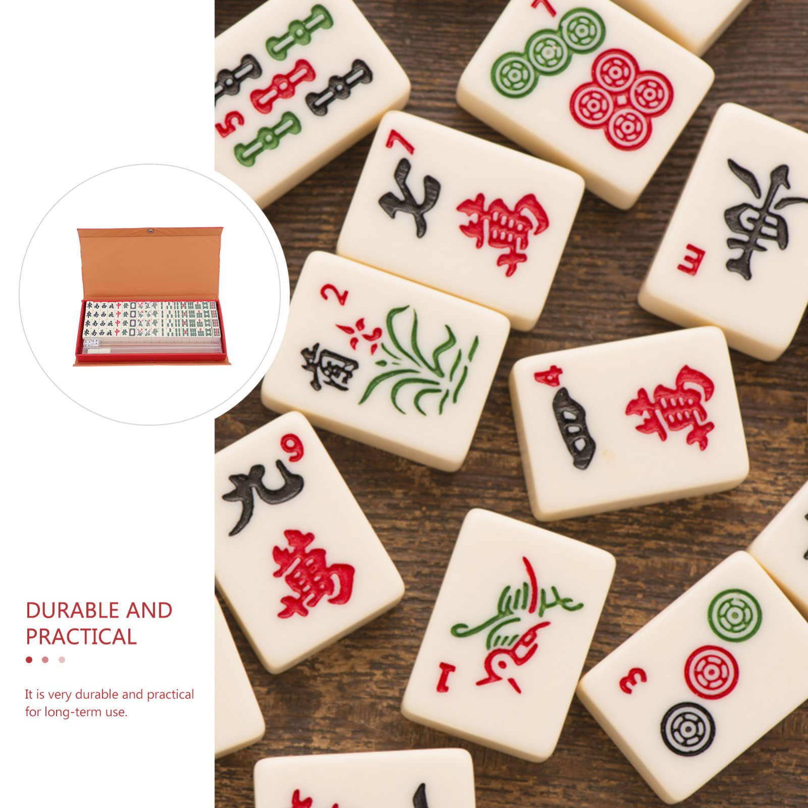 PRETYZOOM Chinese Mahjong Game Travel Mahjong Set Mahjong Board Game Mini Mahjong Travel Set Mini Mahjong Game