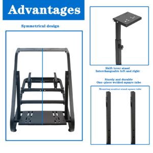 Supllueer Racing Simulator Cockpit Mountable Monitor Stand Adjustable Fit for Logitech, Fanatec,Thrustmaster, G923 G29 G920 T300 Sim Racing Cockpit, No Steering Wheel Pedal TV Seat