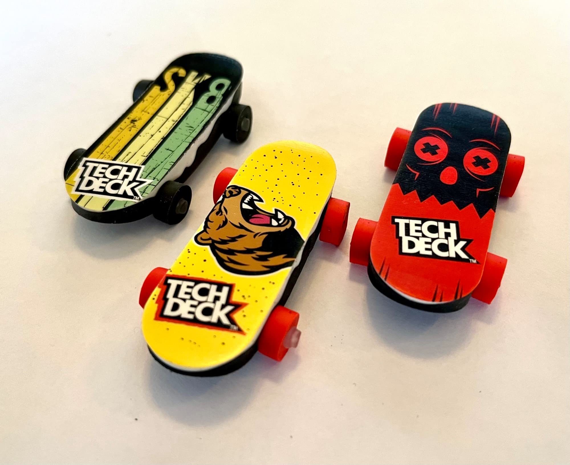 Tech Deck Bendy Boards Collectible Mini Skateboard Erasers, Rubberized Fingerboards (Set 1)