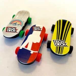 Tech Deck Bendy Boards Collectible Mini Skateboard Erasers, Rubberized Fingerboards (Set 1)