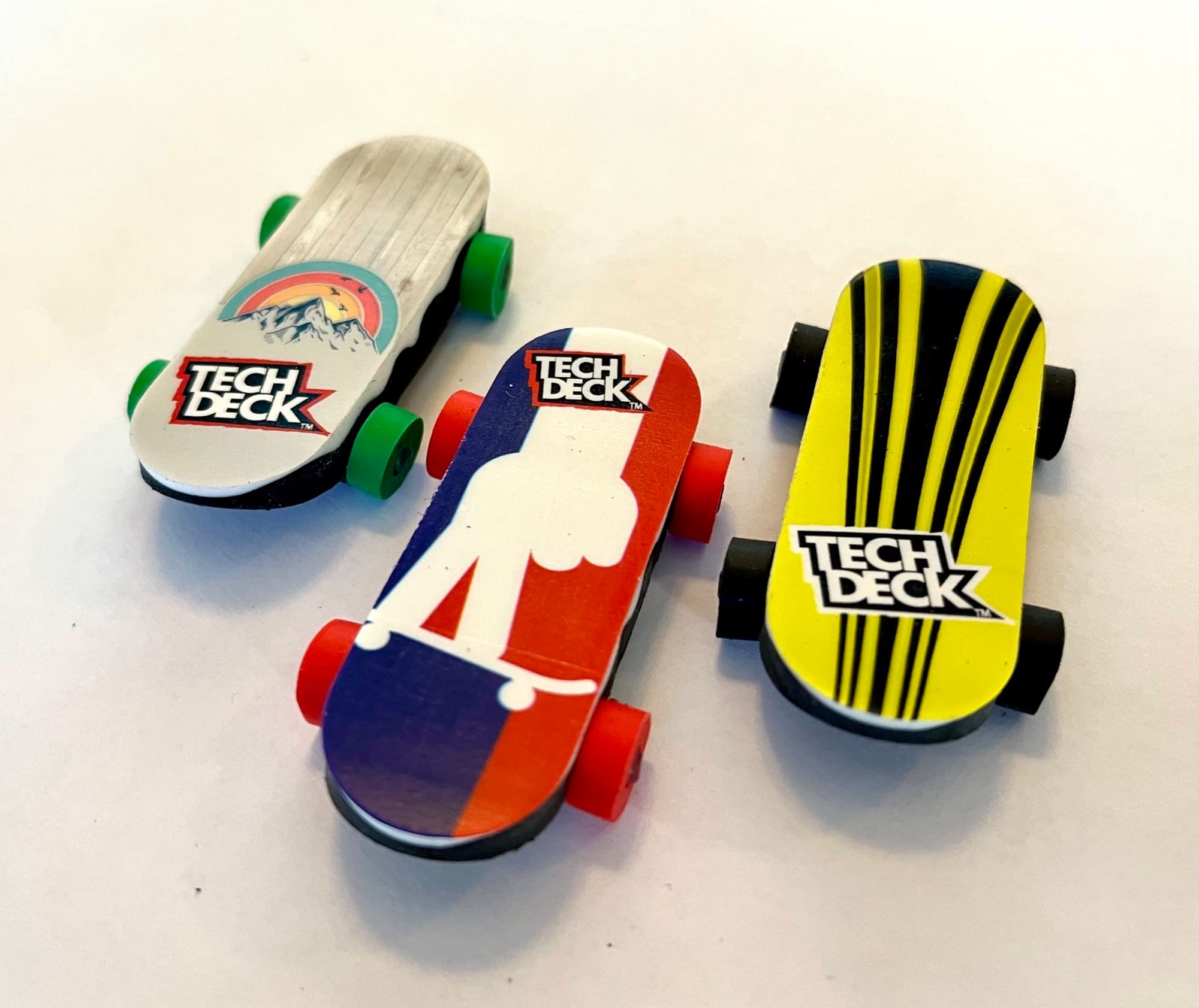 Tech Deck Bendy Boards Collectible Mini Skateboard Erasers, Rubberized Fingerboards (Set 1)