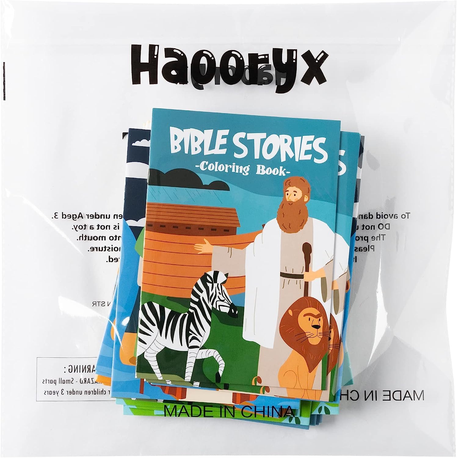 Haooryx Christian Bible Stories Coloring Books 24PCS Mini Booklets Crafts for Kids DIY Art Drawing Book with Jesus Angels Church Fun Holiday Presents Classroom Games Prizes Party Bag Fillers