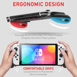 MEQI Grip Case Compatible with Nintendo Switch OLED, Unique Upgraded Designed with 5 Game Slots Comfortable & Ergonomic Grip Switch Accessories