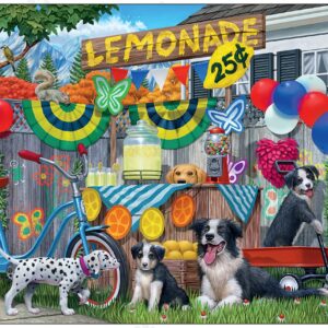 Buffalo Games - Sergio/Art Beats Studio - Lemonade Pups - 750 Piece Jigsaw Puzzle for Adults Challenging Puzzle Perfect for Game Nights - Finished Puzzle Size is 24.00 x 18.00