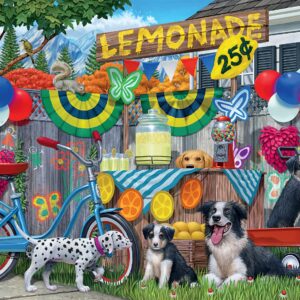 Buffalo Games - Sergio/Art Beats Studio - Lemonade Pups - 750 Piece Jigsaw Puzzle for Adults Challenging Puzzle Perfect for Game Nights - Finished Puzzle Size is 24.00 x 18.00