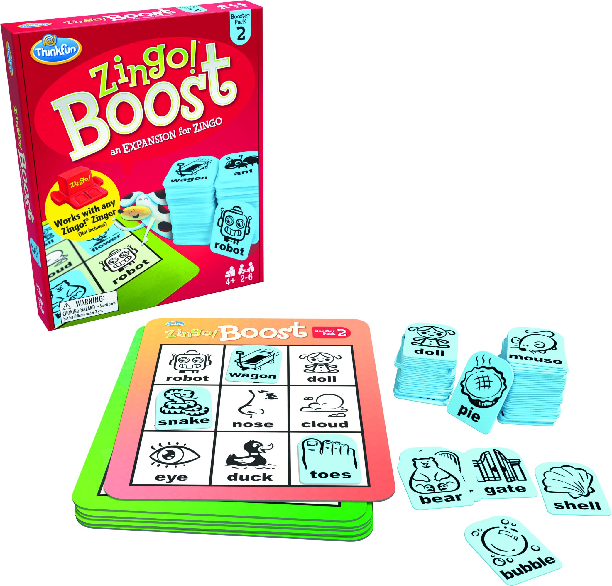 ThinkFun Zingo! Booster Pack #2 - Expansion Pack for Popular Zingo! Game | Designed for Kids Ages 4 and Up | Brain-Stimulating Word Puzzle Game | Trusted by Families Worldwide