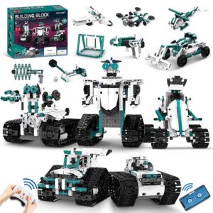 suplanet stem robot toys for 8-14, 12 in 1 remote control robot toys for kids, programmable building robot kit birthday present for science educational(469 pcs)