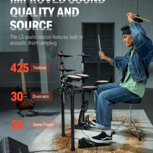 Donner DED-100 Electric Drum Set, Electric Drum for Beginner/Intermediate and Donner Electric Drum AMP 35-Watt with Aux in and Wireless Audio Connection