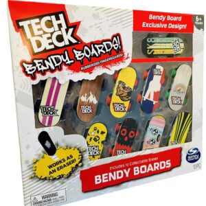 Tech Deck Bendy Boards Collectible Mini Skateboard Erasers, Rubberized Fingerboards (Set 1)