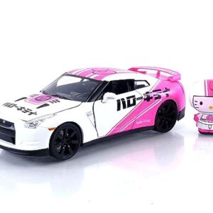 Jada Toys Toyko Speed 1:24 2009 Nissan GT-R R35 Die-cast Car & Hello Kitty Racing Figure, Toys for Kids and Adults