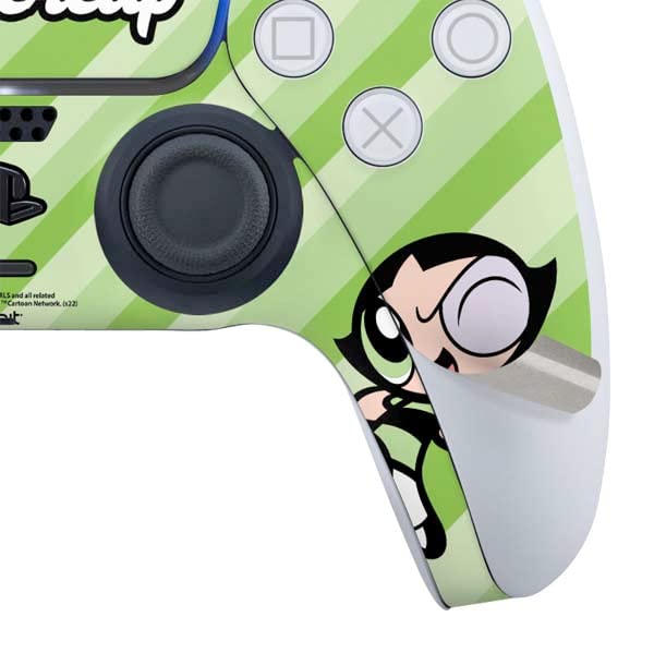 Skinit Decal Gaming Skin Compatible with PS5 Controller - Officially Licensed Cartoon Network Powerpuff Girls Buttercup Green Hearts Design