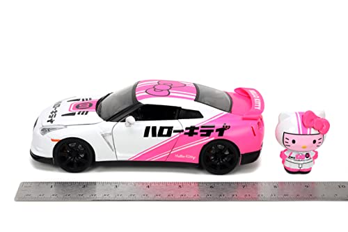 Jada Toys Toyko Speed 1:24 2009 Nissan GT-R R35 Die-cast Car & Hello Kitty Racing Figure, Toys for Kids and Adults