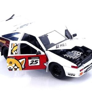 Jada Toys Sanrio 1:24 1986 Toyota Trueno (AE86) Die-cast Car & Aggretsuko Figure, Toys for Kids and Adults (33725)