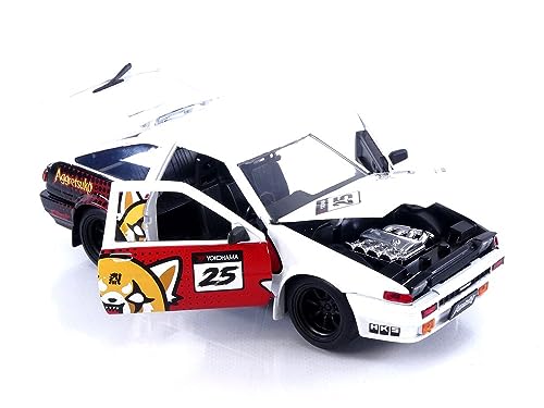 Jada Toys Sanrio 1:24 1986 Toyota Trueno (AE86) Die-cast Car & Aggretsuko Figure, Toys for Kids and Adults (33725)