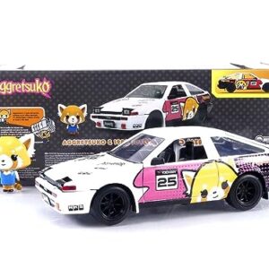 Jada Toys Sanrio 1:24 1986 Toyota Trueno (AE86) Die-cast Car & Aggretsuko Figure, Toys for Kids and Adults (33725)