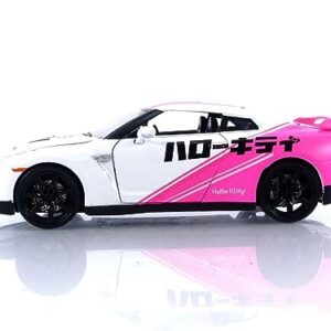 Jada Toys Toyko Speed 1:24 2009 Nissan GT-R R35 Die-cast Car & Hello Kitty Racing Figure, Toys for Kids and Adults