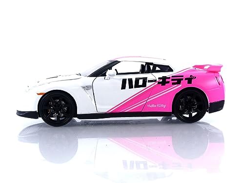 Jada Toys Toyko Speed 1:24 2009 Nissan GT-R R35 Die-cast Car & Hello Kitty Racing Figure, Toys for Kids and Adults