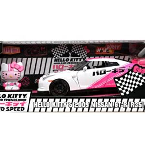 Jada Toys Toyko Speed 1:24 2009 Nissan GT-R R35 Die-cast Car & Hello Kitty Racing Figure, Toys for Kids and Adults