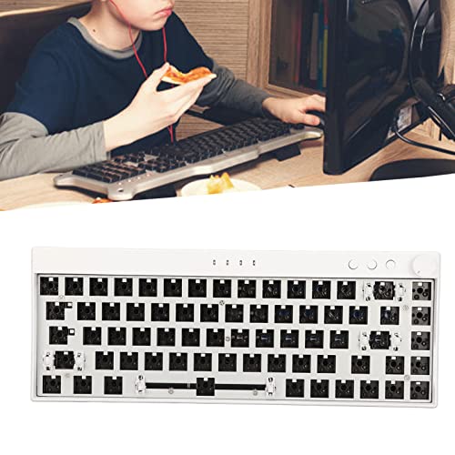 Yoidesu RGB Mechanical Keyboard DIY Kit, 68 Keys Hot Swappable Modular Custom Keyboard, 3Pin/5Pin Switch, Wireless 2.4G/Bluetooth/Type C Wired Gaming Keyboard(White)