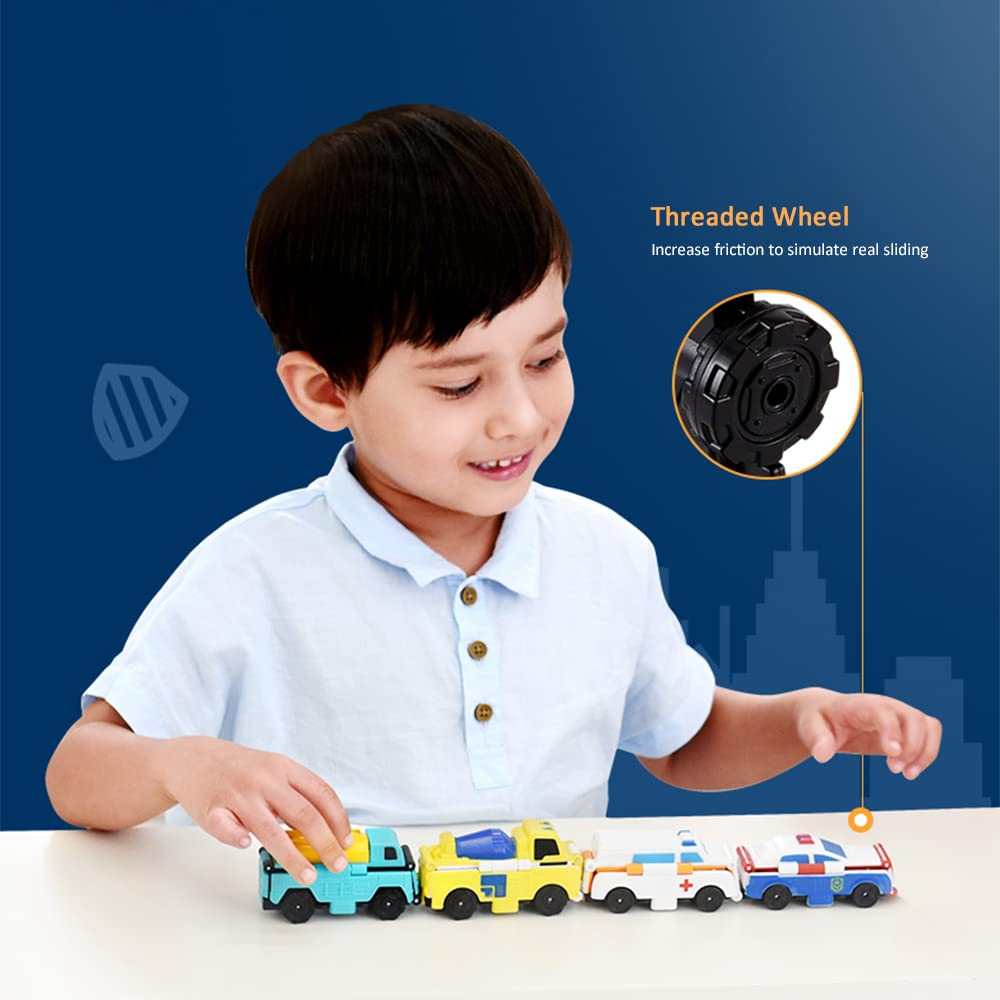 Sungrando 2022 Anti-Reverse Car Toy Set, 2-in-1 Flip Transformation Cars Toys, Children's Creative Mini Transforming Car, Convert Two Forms in 3 Seconds for Children's Halloween Toy Gift (C)