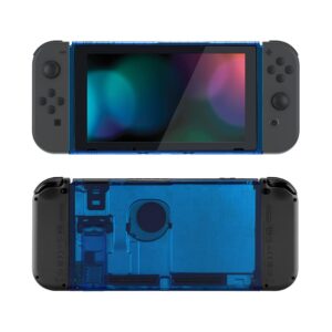 eXtremeRate Clear Blue Faceplate Backplate DIY Replacement Housing Shell Case for Nintendo Switch Console with Kickstand – JoyCon Console NOT Included