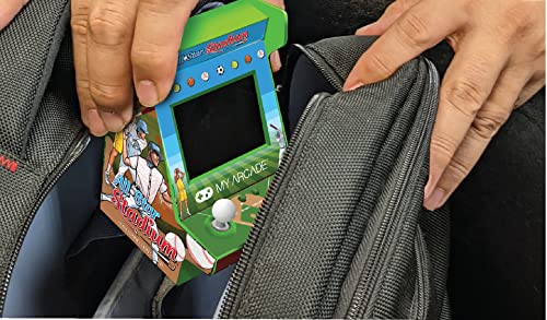 My Arcade All Star Stadium Nano Player- Portable Mini Arcade Machine with 207 Retro Games, 2.4" Screen, Green, Tiny Arcade