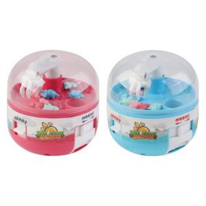 Toyvian 2Pcs Mini Claw Machine Toys for Kids with Mini Dinosaur Figures Claw Machine Prizes, Mini Stuff Things That Actually Work, Mini Arcade Game Miniature Novelty Toys for 3+ Year Old Boys Girls