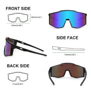 Karsaer Vision Sports Sunglasses Wraparound Glasses 80s Visor Shield Baseball Sunglasses for Youth Kids Teens Boys Girls 8-16