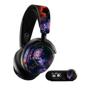 mightyskins skin compatible with steelseries arctis nova pro - andromeda | protective, durable, and unique vinyl decal wrap cover | easy to apply, remove, and change styles | made in the usa