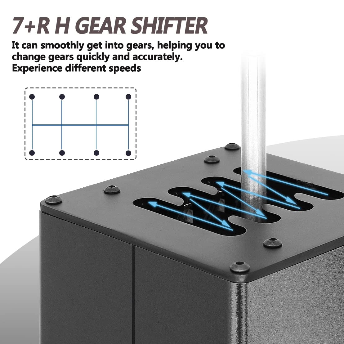 USB Simulator Shifter ,Applicable for Logitech G29 /G27 /G25 /G920 Thrustmaster , T300RS/GT Steering Wheel , Compatible ATS ETS Dust WRC Sim Racing Games H Shifter with Carbon Fiber Grip 7+R (PC System only)