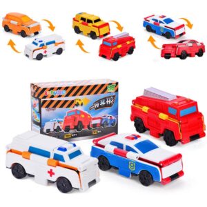 sungrando 2022 anti-reverse car toy set, 2-in-1 flip transformation cars toys, children's creative mini transforming car, convert two forms in 3 seconds for children's halloween toy gift (c)