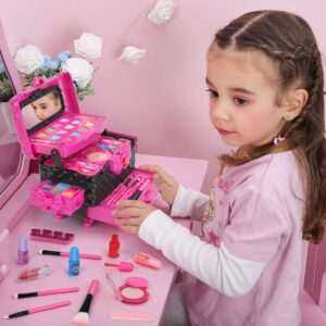 Kids Makeup Kit Girl Toys - Washable Makeup Kit for Kids Real Make up Set Little Girls Makeup for Kids Children Princess Toddlers Christmas Birthday Gift Presents Toys for Girls 3 4 5 6 7 8 Year Old