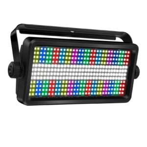 OPPSK LED Stage Strobe Effect Lights - 120W RGBW DJ Light with 48 Zones Chasing by DMX Control Sound Activated Auto Play Wall Washer Uplight for Christmas Party Church Wedding Club Stage Lighting