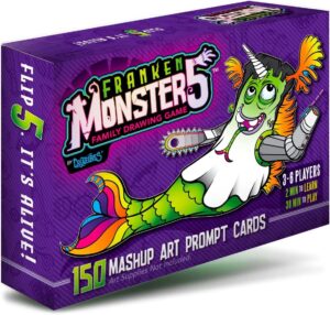 frankenstein monsters drawing game for creative family fun! 150 art prompts cards to doodle monster mashup artwork! gift for artists kids, teens to boost imagination play & creativity!