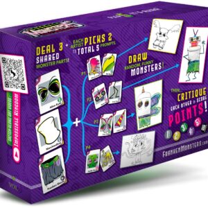 Frankenstein Monsters Drawing Game for Creative Family Fun! 150 Art Prompts Cards to Doodle Monster Mashup Artwork! Gift for Artists Kids, Teens to Boost Imagination Play & Creativity!